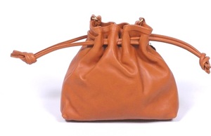 Monedero Vintage de Cuero Estilo Cubo con Cierre de Cordón - Product Image 2