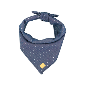 Bandana de chien en coton imprimé écologique à carreaux bleu foncé pour les vacances festives (Noël Nouvel An chinois)-Accessoire pour vêtements pour animaux de compagnie - Product Image 2