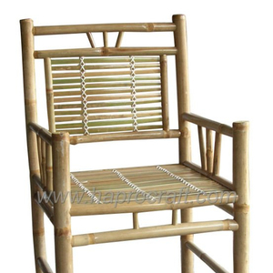 Chaise fixe en bambou, chaises pliantes de pique-nique de jardin en plein air, matériau écologique de couleur naturelle (GT 682) - Product Image 1