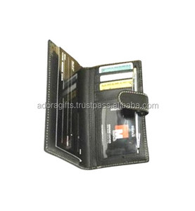 Estuche personalizado de chequera negra para mujer con bolsillos para tarjetas - Product Image 1