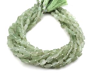 Impressionnant qualité lisse pépites forme naturel vert Prehnite perles de pierres précieuses faisant des bijoux faits à la main en gros - Product Image 1