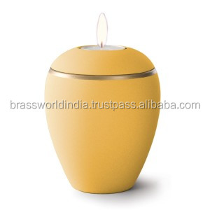 Simple Black American Style Metal Tealight Holder Cremation <b>Urn</b> by Brassworld India Funeral Supplies - Product Image 2
