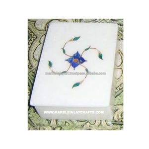 White Marble Inlay Jewellery Box - Product Image 1