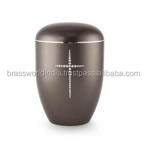 เครื่องเผาศพเหล็กสีฟ้าข้ามโดย brassworld อินเดียอุปกรณ์งานศพ - Product Image 5