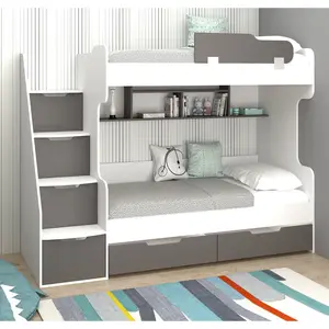 Neue design kinder etagen bett, Kinder etagen bett mit schritte (7 Verschiedene farben)