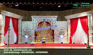 Décor de scène de mariage à motif paisley asiatique, décoration somptueuse de scène de mariage, magnifiques supports arabes - Product Image 2