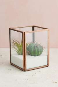 Vase en verre nordique clair, 1 pièce, avec support en métal, vase à plantes, de terrarium, fleur hydroponique pour décoration de maison - Product Image 2