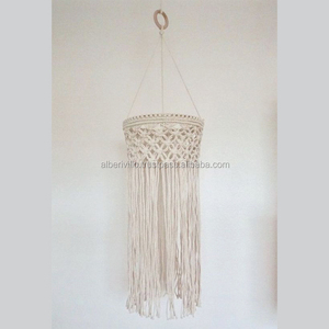 Abat-jour de lustre basé sur la conception de technique de macramé et de crochet fabricant en gros de l'Inde - Product Image 2