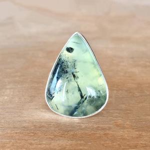 Prehnite anneau ovale rond poire carré fantaisie rectangle inde pierre précieuse naturelle cabochon de pierre 925 argent sterling - Product Image 3