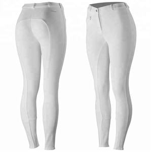 OEM blanco completo asiento calzones Slim Fit caballo ecuestre pantalones de montar para las mujeres directo de la India - Product Image 2