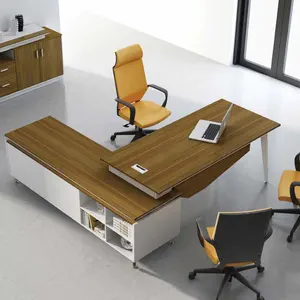 Hot Selling Luxury CEO Modern office furniture L shaped mdf melamine wooden manager executive office desk