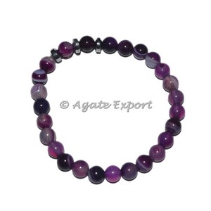 สร้อยข้อมือเครื่องประดับแฟชั่นและกำไลหินอัญมณีสีชมพูอาเกตที่มีเสน่ห์กลมและกึ่งมีค่าส่งออก - Product Image 1