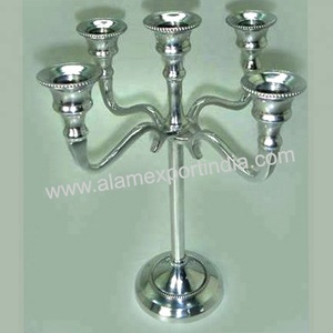 Small 5 Arms Cheap Crystal <b>Candelabras</b> for Weddings - Product Image 5