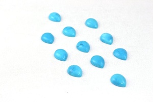 Cabujones lisos con forma de pera para hacer joyas, piedra Natural, turquesa, India, 11 piezas - Product Image 6