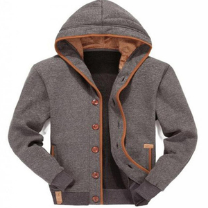 เสื้อกันหนาวและฮู้ดสำหรับผู้ชายและผู้หญิง,เสื้อครอปคอตตอนออแกนิกไซส์ใหญ่พิเศษแบบเต็มซิปดีไซน์แบบฟลีซ - Product Image 6