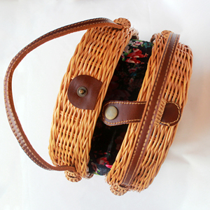 Sac à main en rotin, cuir véritable, tendance, nouvelle collection 2020 - Product Image 5