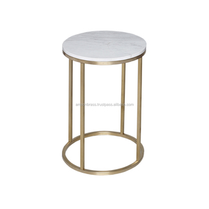 Mesa de metal con acabado antiguo, muebles decorativos de aluminio y metal, taburete decorativo para hotel y restaurante - Product Image 4