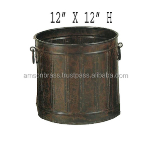 Juego de 3 macetas de lujo para decoración de jardín, maceta de Metal, diseño en relieve para decoración de jardín - Product Image 4