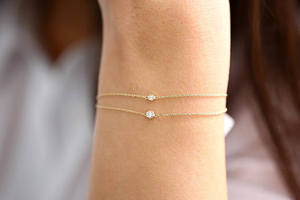 Pulsera Flotante con Diamantes CZ y Cordón, Componente de Joyería Elegante, Coszcalt Exports en FR0201FRT - Product Image 4