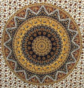 Fait à la main en coton paon Mandala tenture murale tapisserie belle impression florale d'animaux plusieurs couleurs inspiré Aubusson indien - Product Image 3