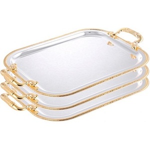 Bandeja de servicio de acero inoxidable, accesorio decorativo de lujo para la cocina, bandeja de servicio de diseño - Product Image 5