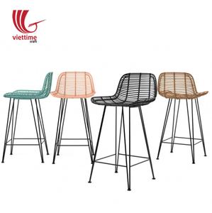 Tabouret de bar en rotin / Chaise de bar tissée naturelle - Product Image 1