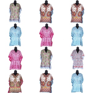 Bollywood Style court caftan haute qualité femmes vêtements court Caftan belle dame robe meilleur main bloc impression robe fabrication - Product Image 1