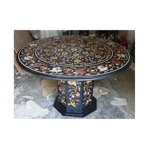 Fait à la main En Marbre Noir de Forme Ronde à la Mode De Table - Product Image 1