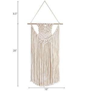 Gran tamaño bohemio diseño señora macramé colgante de pared cordón de algodón orgánico decoración del hogar - Product Image 2