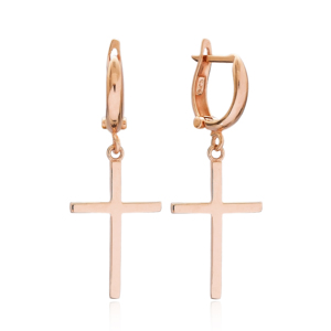 กุหลาบชุบทองคำสารภาพข้ามห้อยต่างหูตุรกีขายส่งเครื่องประดับเงินสเตอร์ลิง - Product Image 1