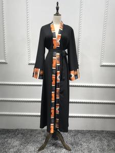 Custom Muslim <b>Women</b> Striped Abaya Dubai Kaftan Robe <b>Kimono</b> - Product Image 4