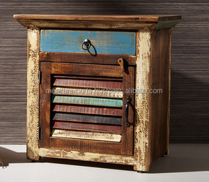 Ensemble de table à manger en bois récupéré de chevet au design antique en bois massif pour meubles de salle à manger à usage domestique - Product Image 1