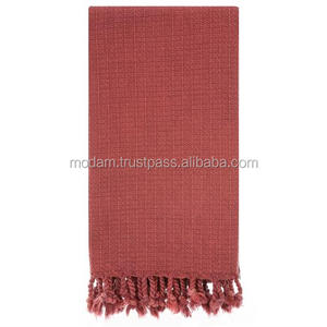 Logo personnalisé broderie qualité fait doux coton Fouta serviettes à séchage rapide Pestemal Gordion tissé techniques conception unie - Product Image 3