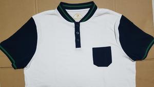 Bangladesh Garments Stocklot/Cancelación de envío/Camiseta de manga corta con cuello Ban para hombre barata hecha en fábrica con bolsillo - Product Image 3