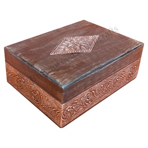 กล่องไม้ลายเผาแกะสลักด้วยมือทำจากไม้มะม่วงพร้อมกล่องไม้ลายสวยสำหรับเก็บเครื่องประดับ - Product Image 2