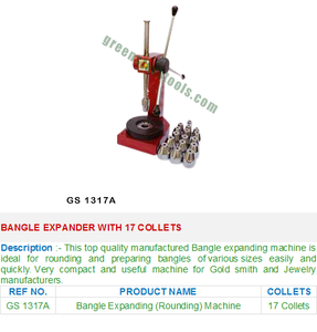 กำไล1317A เครื่องมือและอุปกรณ์เครื่องประดับ17 collets ดาวสีเขียว Sa Pvt Ltd - Product Image 2