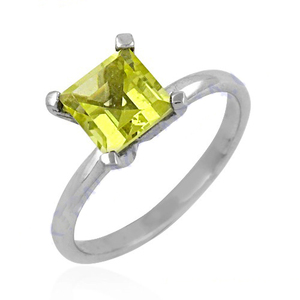 Valor para el dinero Anillos de piedras preciosas en forma cuadrada Joyería Anillos de circonita cúbica amarilla hechos a mano Anillo de plata esterlina 925 - Product Image 1
