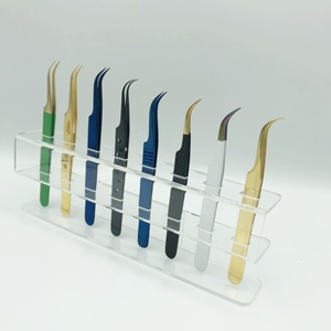 Pince à épiler professionnelle en acier inoxydable durable pour extensions de cils, plaquée or, personnalisable, semi-courbée, pointe isolante - Product Image 3