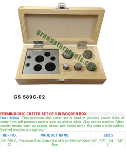 Premium GS 589C-02 outils de réparation de bijoux ensemble de 5 fraises à disque outils de frappe et de formage dans une boîte en bois par GREEN STARS SA PVT LTD - Product Image 2