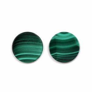 Calidad superior genuina 12mm malaquita pulida Lisa plana redonda forma de moneda calibrada al por mayor piedras preciosas sueltas para hacer joyas - Product Image 4