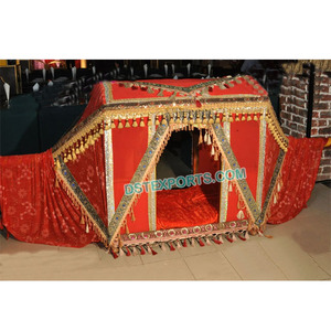 Red Gotta Decorated Bridal <b>Doli</b> Bridal Brass Metal Palanquins Traditional Indian Wedding <b>Doli</b> Manufacturer - Product Image 1