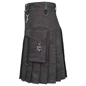 COSH KILTS Fournisseurs de kilts en denim personnalisés de haute qualité Nouveau design Noir Bondage Fetish Wear avec tablier amovible Vêtements - Product Image 2