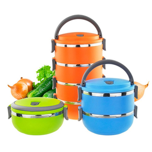 Multicolor Stainless Steel Rectangular <b>Tiffin</b> Lunch <b>Box</b> Carrier for Food Use - Product Image 1