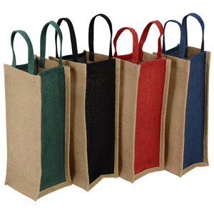 Eco Friendly <b>Gifts</b> Natural India Burlap Single Bottles Tote Wine Bottle <b>Jute</b> <b>Bag</b> - Product Image 3