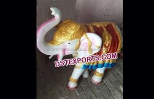 Statue d'éléphant royale indienne pour mariage, statues d'éléphants en fibre pour l'entrée du Vivah, statue en fibre de verre pour le portail d'accueil - Product Image 4