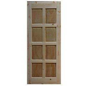 Recommended Furniture Manufacturing Supplier Solid Wood Knotty Pine Timber 8 Panel Main Entrance Exterior Doors