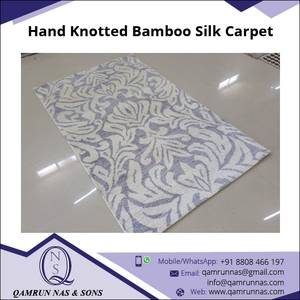 2025 superventas juego de alfombras de seda de bambú anudadas a mano 1 pieza pedido mínimo respaldo de látex para el hogar sala de estar - Product Image 2