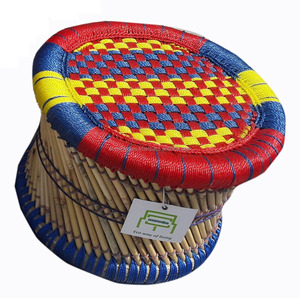 Taburete otomano de bambú sólido diseño tradicional consola portátil incrustaciones de hueso para dormitorio uso al aire libre taburete otomano PUF tapizado - Product Image 5