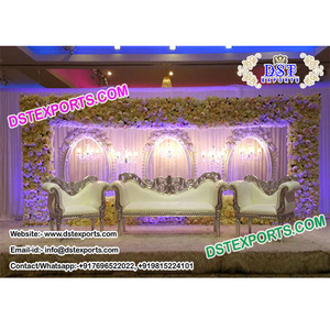 Beau Mariage Panneaux Ovales Scène Décor Classique Fiber Coulisses Panneaux Indien Mariage Toile De Fond De Décoration D'étape - Product Image 1