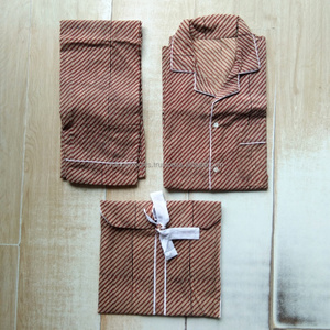 ชุดนอนผ้าคอตตอนพิมพ์ลายบล็อกสำหรับผู้หญิงชุดนอนกลางคืนใส่สบายสวมใส่สบาย - Product Image 1